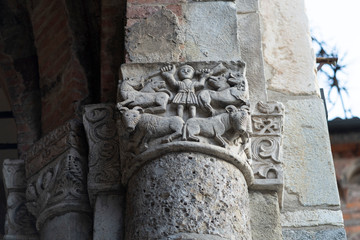 Medieval Sant Ambrogio church in Milan, Italy