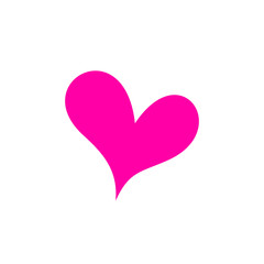 Pink heart Icon in flat style on white