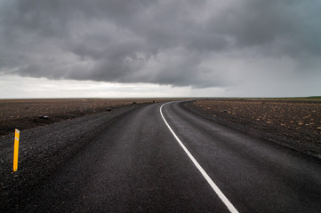 Fototapeta premium Black road cloudy
