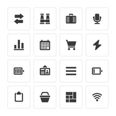 Flat icons vector set and long shadow effect for web design