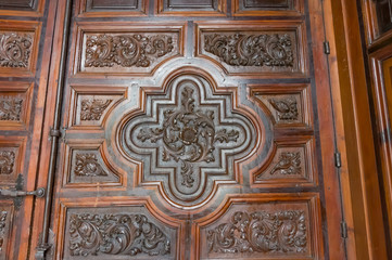 Historic buildings and monuments of Seville, Spain. hands. Statue. Marble. Architectural details