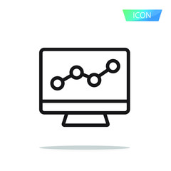 Stats icon isolated on white background.