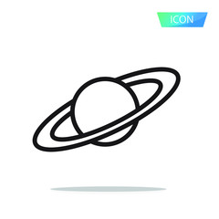 Saturn icon isolated on white background.