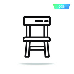 Chair icon isolated on white background.