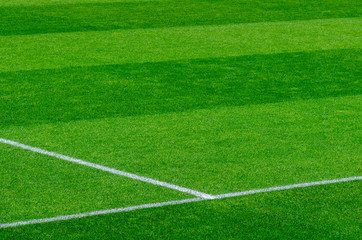 Empty soccer's field at the stadium during isolation period