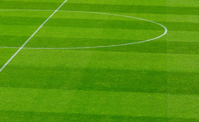Obraz premium Empty soccer's field at the stadium during quarantine