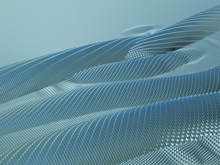 Naklejka na ściany i meble Abstract 3d mesh wave background. Futuristic technology style. Elegant background for business presentations.