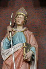 Obraz premium St. Valentine, statue in the Parish Church of the Holy Name of Mary in Kamanje, Croatia