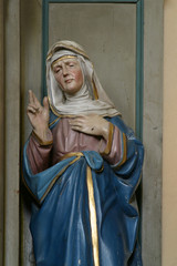 Saint Anne, statue on the altar of St. Valentine in the Parish Church of the Holy Name of Mary in Kamanje, Croatia