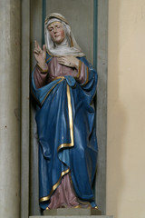 Saint Anne, statue on the altar of St. Valentine in the Parish Church of the Holy Name of Mary in Kamanje, Croatia