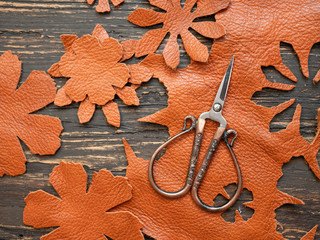 Genuine Leather. Sewing a purse. Leather work. Tools for sewing bags, wallets, clutches. Stitching....