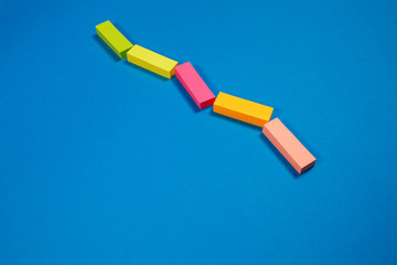 color stickers for notes on a colored background