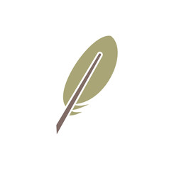 Feather icon on background for graphic and web design. Creative illustration concept symbol for web or mobile app