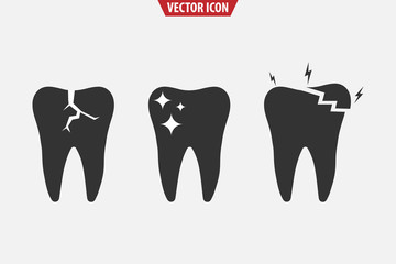 Tooth flat icon. Vector illustration isolated.
