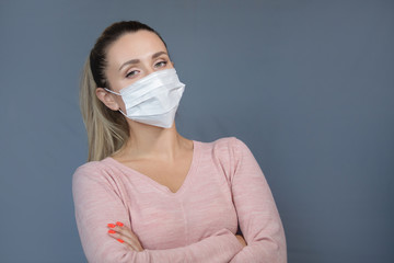 Woman in medical mask. Coronavirus. Covid-19. 2019-ncov.