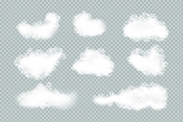 Bath foam isolated on transparent background. Shampoo bubbles texture.Sparkling shampoo and bath lather vector illustration.