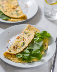 omelet with tomatoes and herbs Breakfast snack