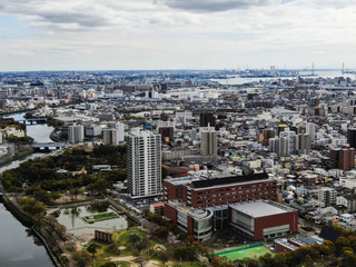 名古屋市 熱田の上空から南方を空撮