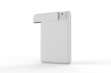 Blank Small Pocket Perfume Plastic Container For Branding, 3d render illustration.