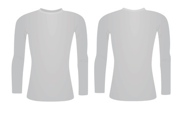 Grey  base layer long sleeve t shirt. vector