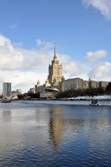 Obraz premium Hotel Ukraine in Moscow. Classical architecture of the Stalin era.