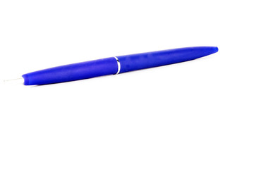 ballpoint blue pen isolated on white background. Technology concept.