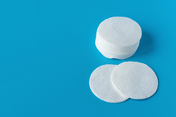 Cotton pads for skin care, for cleansing the face of cosmetics with tonic or micellar cleansing...