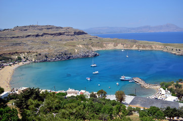 Beautiful blue laguna on Rhodes island