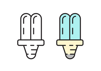 Icon energy-saving light bulb in a modern flat style. Simple vector illustration.