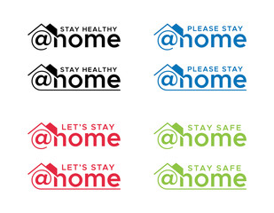 Stay healthy at Home. Please stay at safe. Let's stay at home. Stay safe at Home. Flat vector icon for apps and websites.