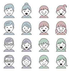 家族 顔 アイコン / vector eps	