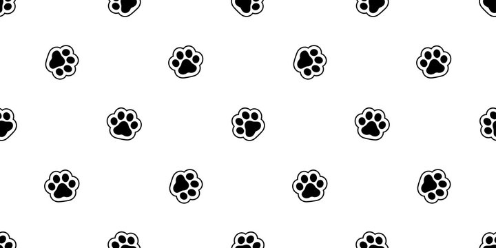 dog paw seamless pattern footprint vector french bulldog pet animal cartoon icon repeat wallpaper scarf isolated tile background doodle illustration design