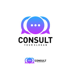 Business consulting logo template. Speech bubble vector design. Consult logotype