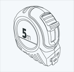 Tape measure hand drawing in vector eps 10