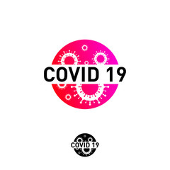 Covid-19 Coronavirus concept design logo. World Health organization WHO introduced new official name for Coronavirus disease named COVID-19, dangerous virus vector illustration