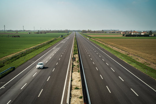 03/28/2020 - 3 pm. North Italy, Bologna province: A14 highway at time of the pandemic prevention