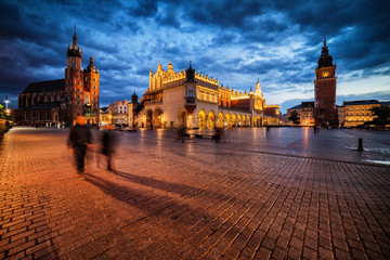 Obraz premium Evening in City of Krakow in Poland