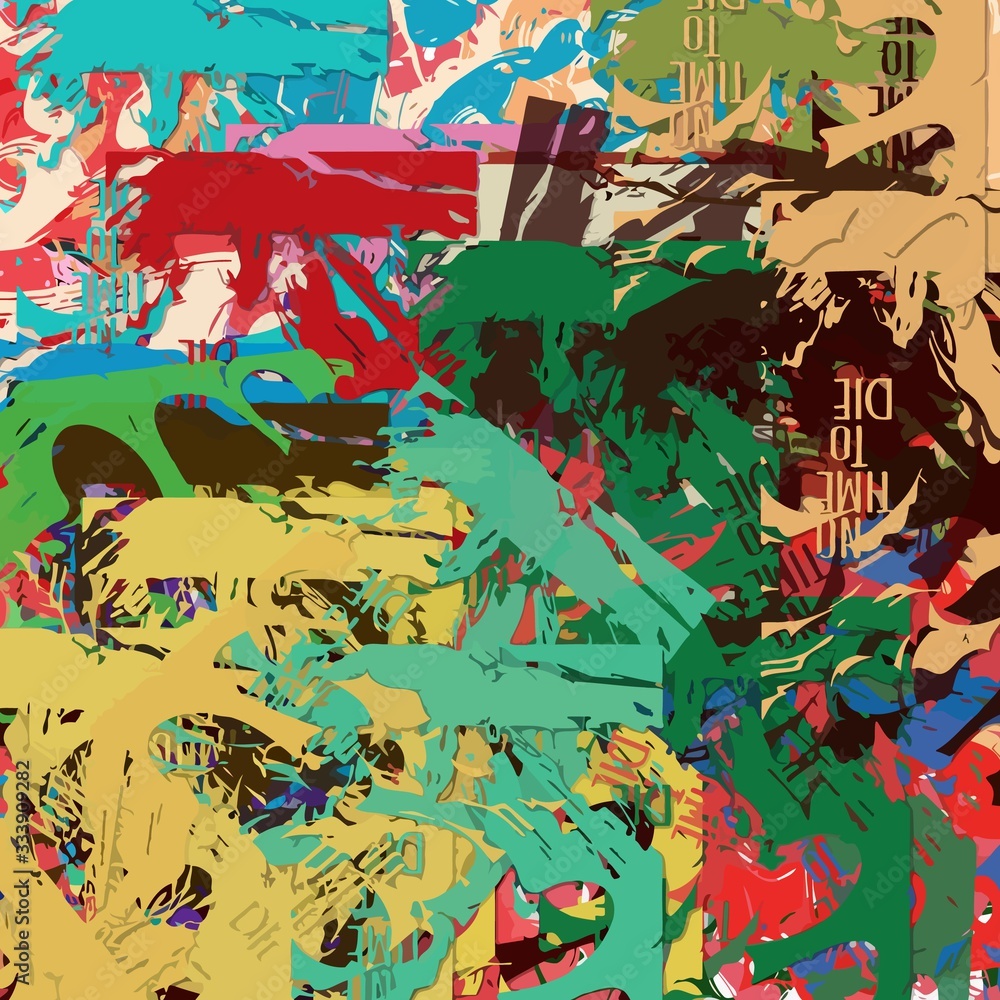 Poster abstract background blurred texture of shapes of colored lines and spots of paint
