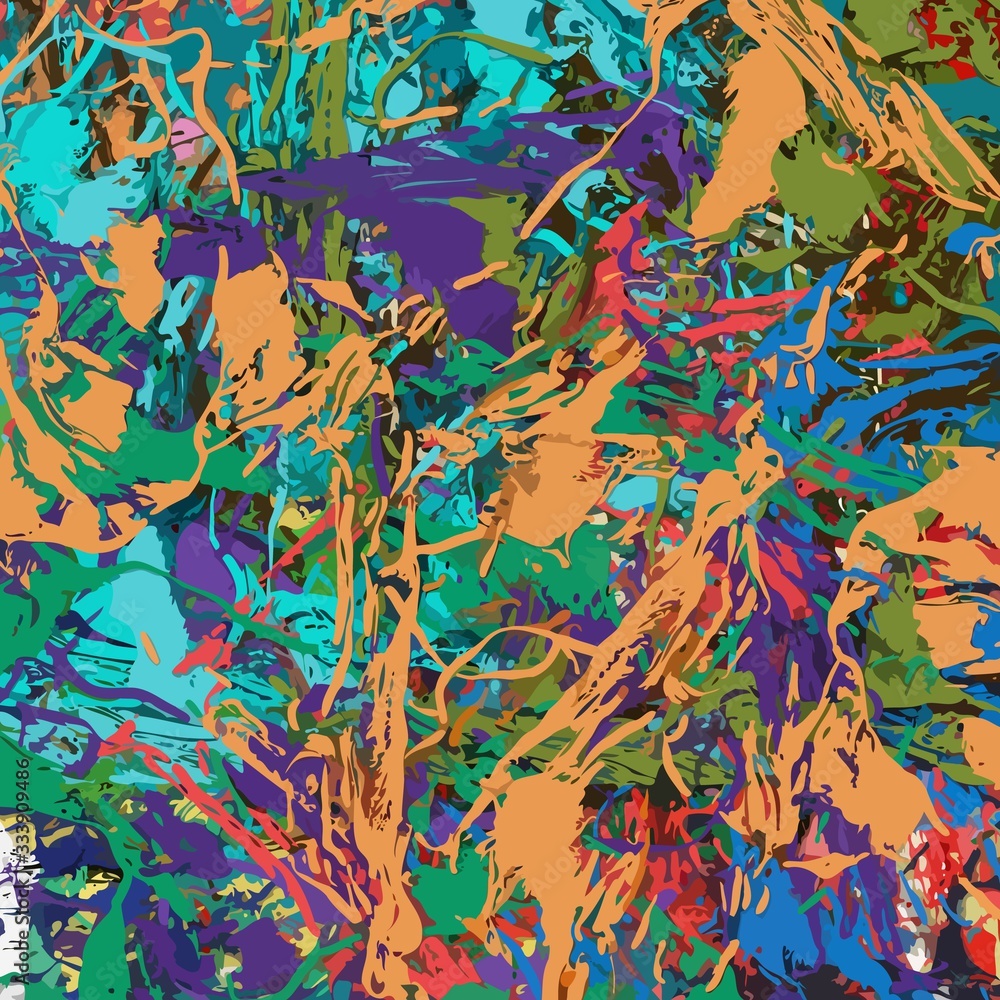 Poster abstract background blurred texture of shapes of colored lines and spots of paint