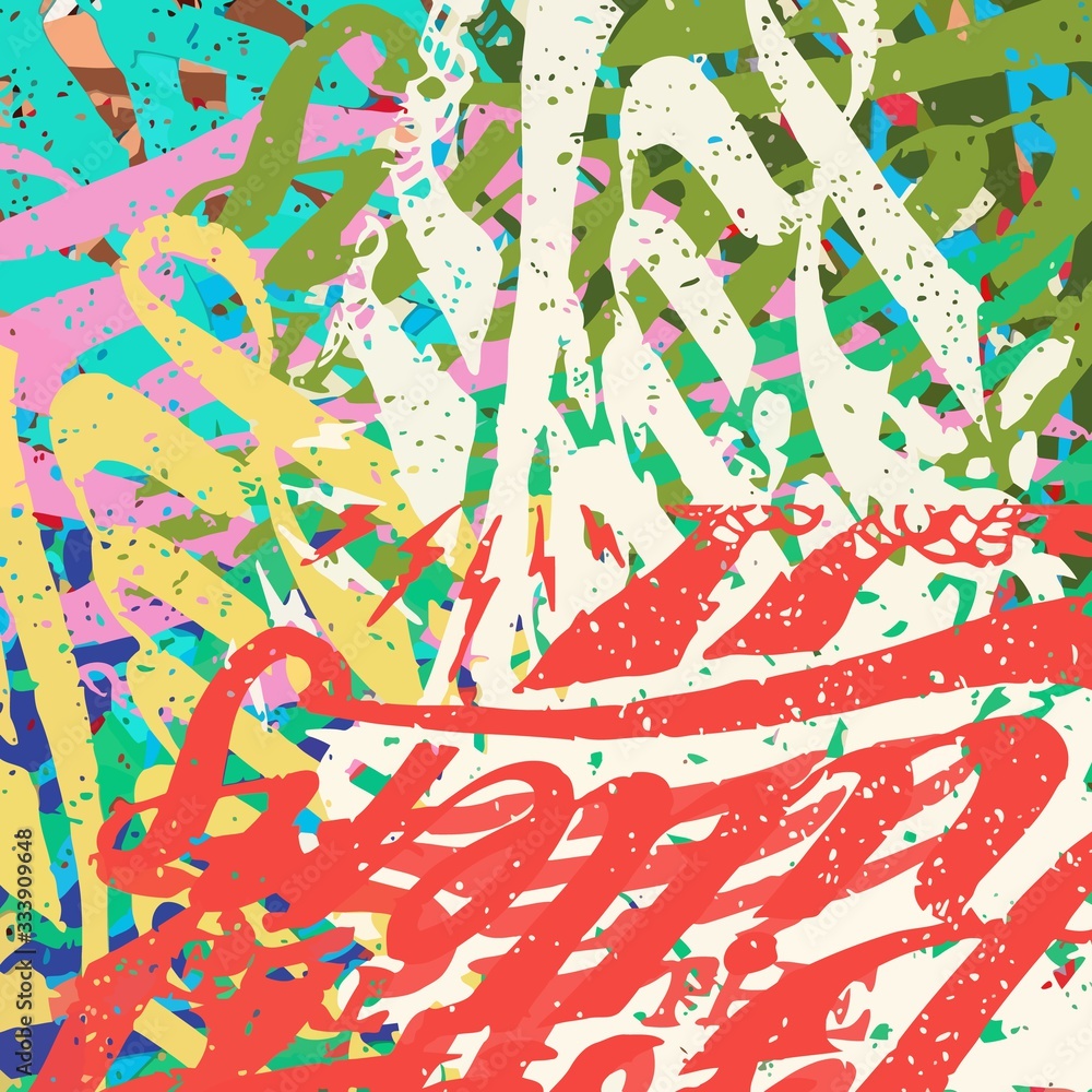 Poster abstract background blurred texture of shapes of colored lines and spots of paint