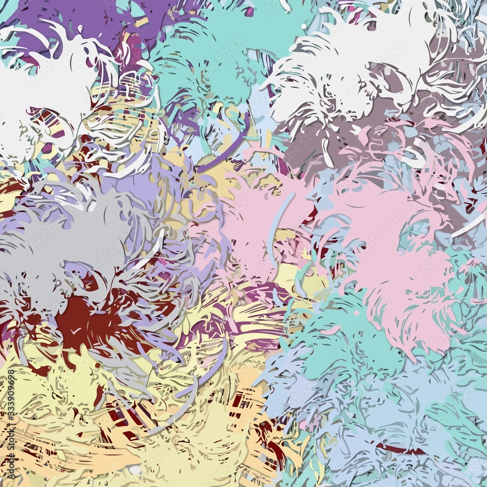 Poster abstract background blurred texture of shapes of colored lines and spots of paint