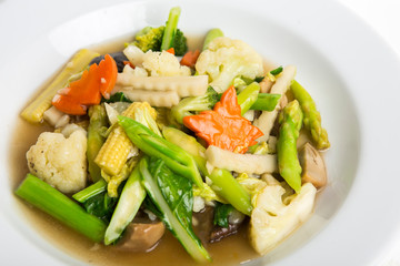 stir fried oyster sauce mixed vegetables 
