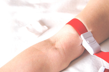 Woman's vein ready for intravenous injection during