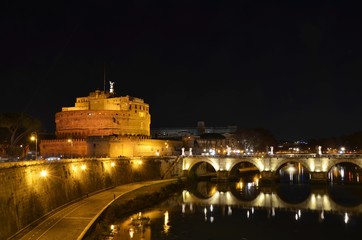 Castel Sant´Angelo at night, Rome, Italy 