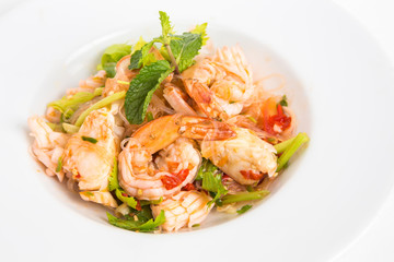 spicy mixed seafood clear noodle thai salad