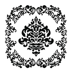 Oriental vector damask patterns for greeting cards and wedding invitations.