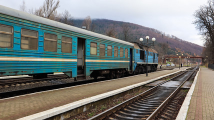 Obraz premium train at the railway station
