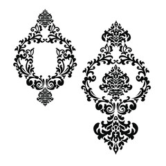 Oriental vector damask patterns for greeting cards and wedding invitations.