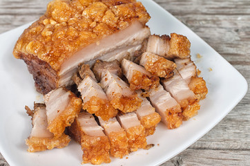 Roasted pork belly platter asian style