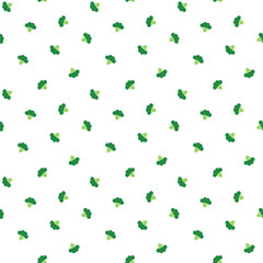 Vegetable pattern. Seamless pattern of broccoli vegetables in flat style on a white background. Vector 8 EPS.